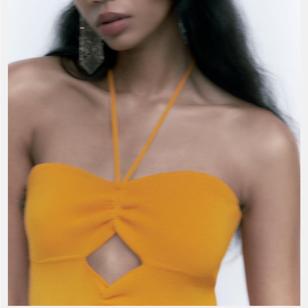 Zara woman’s orange cut out crop top - Picture 5 of 12